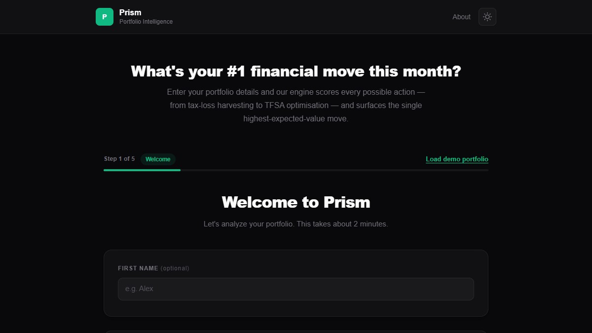 Prism &mdash; Portfolio Intelligence